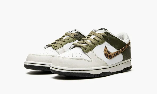Кроссовки Nike Dunk Low GS «Animal Instinct / Olive Leopard» белый