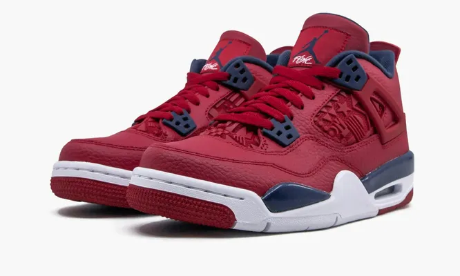 Кроссовки Air Jordan 4 Retro GS «Fiba 2019» красный