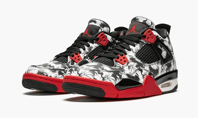 Кроссовки Air Jordan 4 Retro GS «Tattoo 2018» черный,белый
