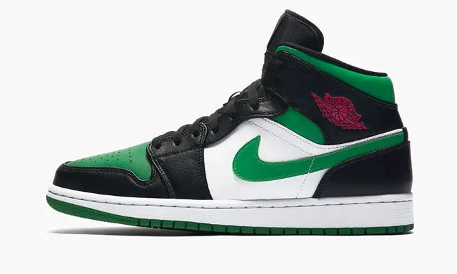 Кроссовки Air Jordan 1 Mid «Green Toe» белый
