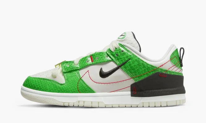 Кроссовки Nike Dunk Low Disrupt 2 WMNS «Just Do It - Snakeskin Green» зеленый