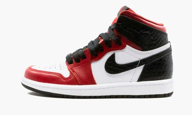 Кроссовки Air Jordan 1 Retro High PS «Satin Snake Chicago» красный,черный