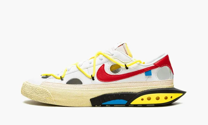 Кроссовки Nike Blazer Low «Off-white - University Red» разноцветный