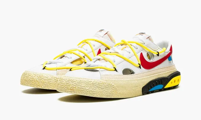 Кроссовки Nike Blazer Low «Off-white - University Red» разноцветный