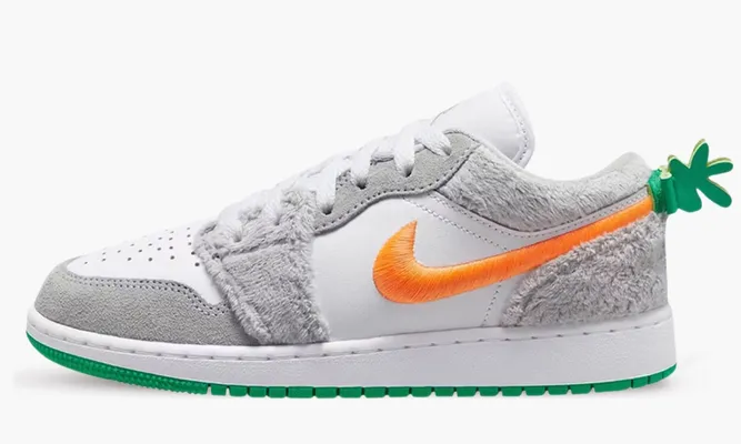 Кроссовки Air Jordan 1 Low SE GS «Rabbit» серый,белый