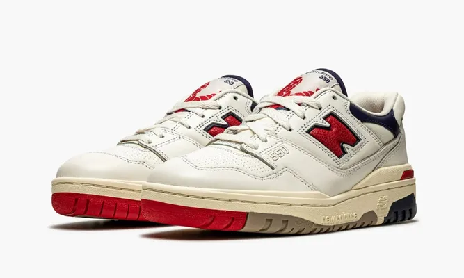 Кроссовки New Balance 550 «Aime Leon Dore - White Navy Red» кремовый