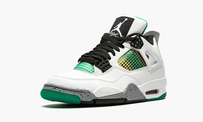 Кроссовки Air Jordan 4 Retro WMNS «Lucid Green Rasta» белый