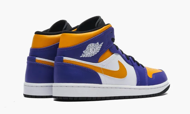 Кроссовки Air Jordan 1 Mid «Lakers 2022» фиолетовый