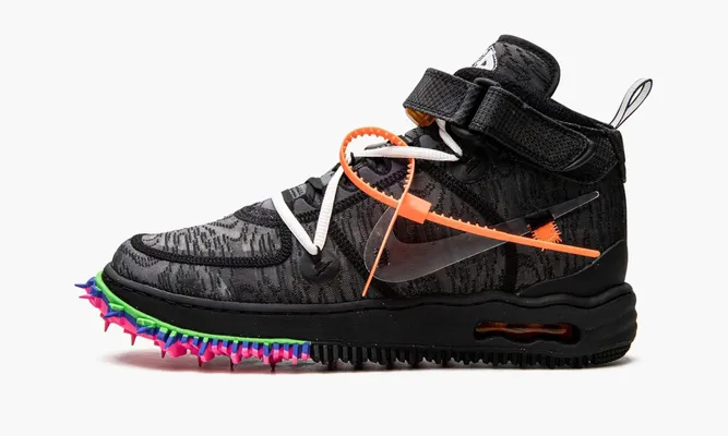 Кроссовки Nike Air Force 1 Mid «Off-white - Black» черный