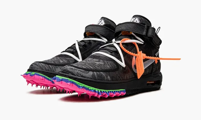 Кроссовки Nike Air Force 1 Mid «Off-white - Black» черный