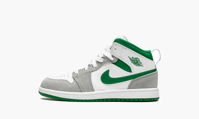Кроссовки Air Jordan 1 Mid SE PS «White Pine Green Smoke Grey» серый,белый