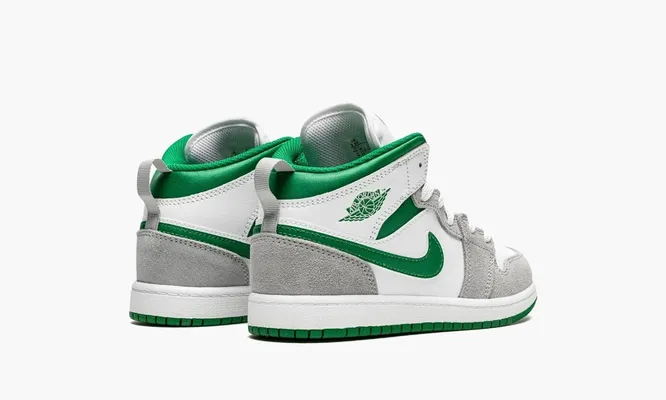 Кроссовки Air Jordan 1 Mid SE PS «White Pine Green Smoke Grey» серый,белый