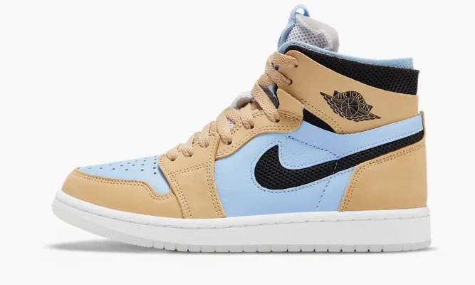 Кроссовки Air Jordan 1 High Zoom Air CMFT WMNS «Psychic Blue» бежевый