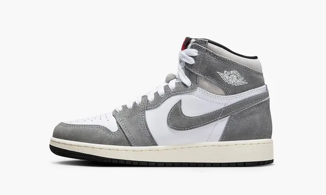 Кроссовки Air Jordan 1 Retro High OG GS «Washed Black» серый