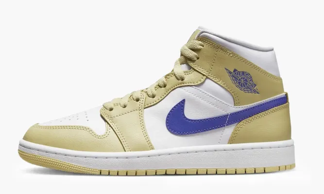 Кроссовки Air Jordan 1 Mid «Lemon Wash Lapis» кремовый