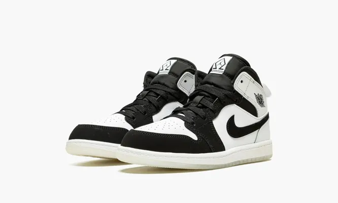 Кроссовки Air Jordan 1 Mid SE PS «Diamond» белый