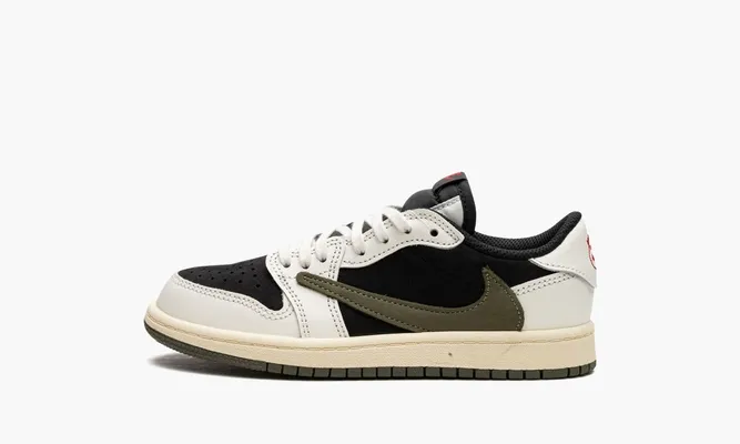 Кроссовки Air Jordan 1 Retro Low OG SP PS «Travis Scott Olive» кремовый
