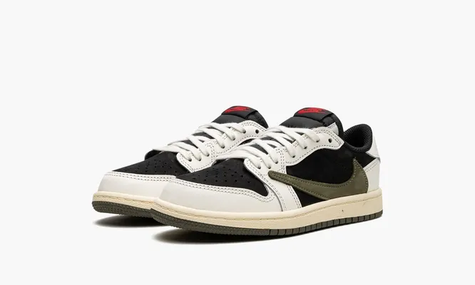 Кроссовки Air Jordan 1 Retro Low OG SP PS «Travis Scott Olive» кремовый
