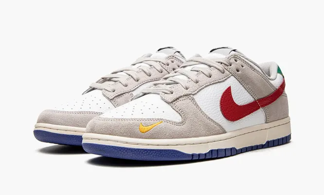Кроссовки Nike Dunk Low «Light Iron Ore Red Blue» кремовый