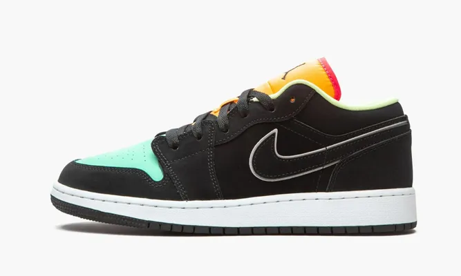 Кроссовки Air Jordan 1 Low GS «Aurora Green» черный