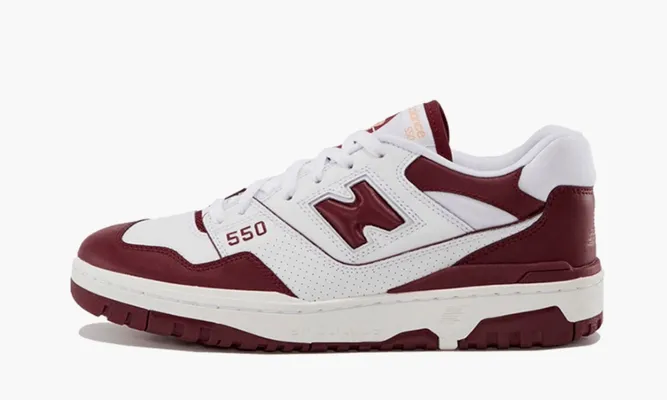 Кроссовки New Balance 550 «White Burgundy» бордовый