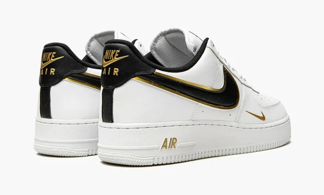 Кроссовки Nike Air Force 1 Low '07 Lv8 «Double Swoosh - White Metallic Gold» белый