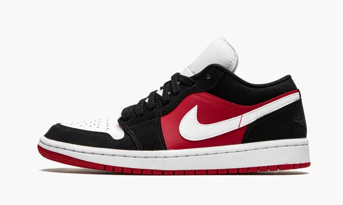 Кроссовки Air Jordan 1 Low WMNS «Black White Gym Red» черный