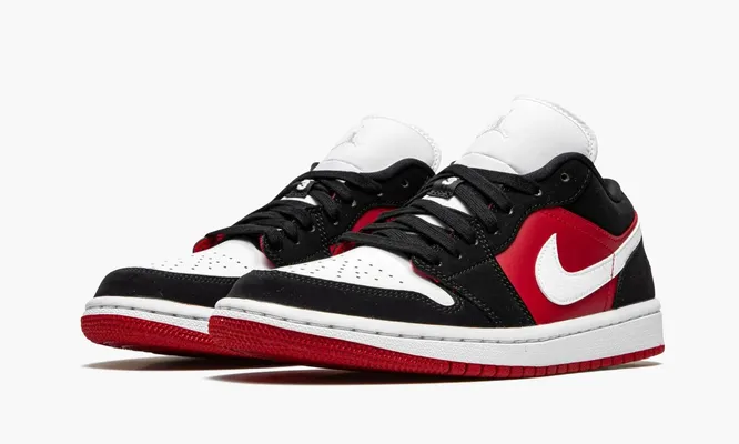 Кроссовки Air Jordan 1 Low WMNS «Black White Gym Red» черный