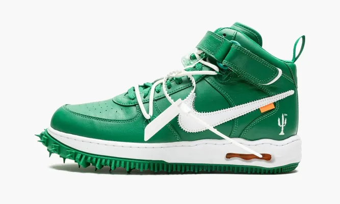 Кроссовки Nike Air Force 1 Mid «Off-white - Pine Green» зеленый