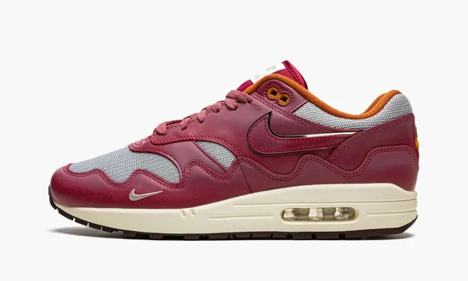 Кроссовки Nike Air Max 1 «Patta - Waves - Rush Maroon» бордовый