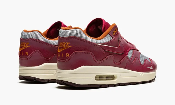 Кроссовки Nike Air Max 1 «Patta - Waves - Rush Maroon» бордовый