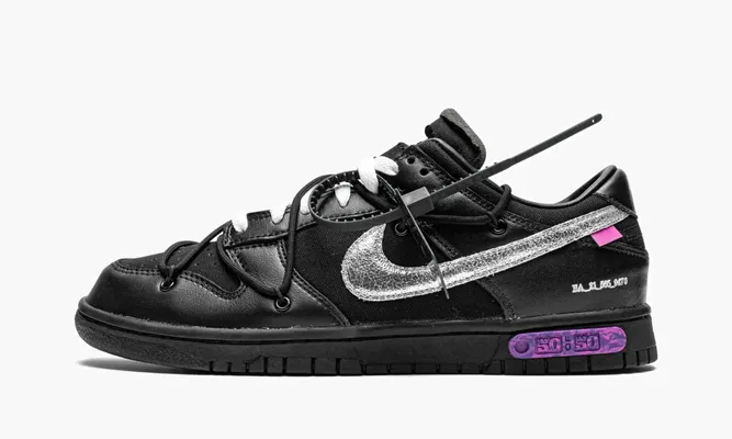 Кроссовки Nike Dunk Low «Off-white - Lot 50» черный