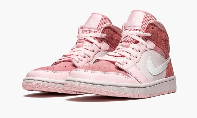 Кроссовки Air Jordan 1 Mid WMNS «Digital Pink» розовый