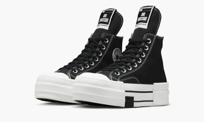 Кроссовки Rick Owens X Converse Drkshdw Chuck Taylor All Star Dbl Drkstar HI «Black» черный