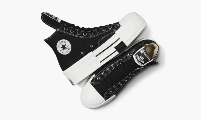 Кроссовки Rick Owens X Converse Drkshdw Chuck Taylor All Star Dbl Drkstar HI «Black» черный