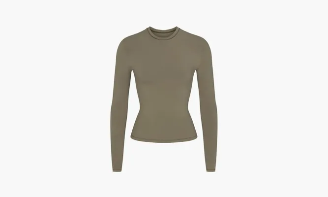 Одежда SKIMS Long Sleeve T-shirt «Sand» коричневый