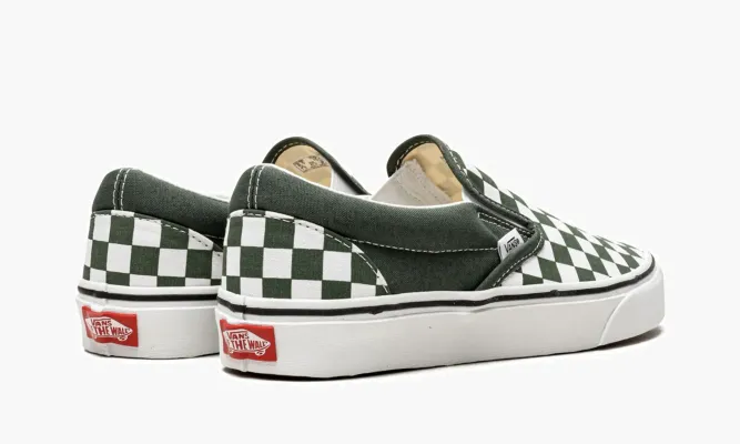 Кроссовки Vans Classic Slip-on Checkerboard зеленый,белый
