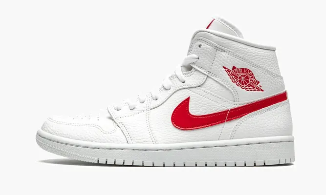 Кроссовки Air Jordan 1 Mid WMNS «University Red» белый