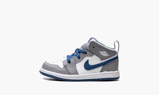 Для самых маленьких Air Jordan 1 Mid TD «True Blue Cement» серый