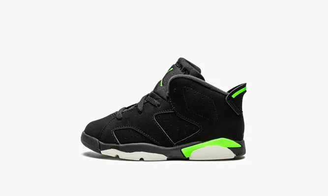 Для самых маленьких Air Jordan 6 Retro TD «Electric Green» черный