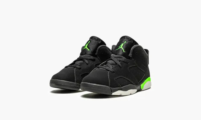 Для самых маленьких Air Jordan 6 Retro TD «Electric Green» черный