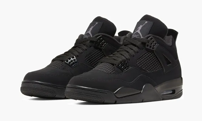 Кроссовки Air Jordan 4 Retro GS «Black Cat» черный