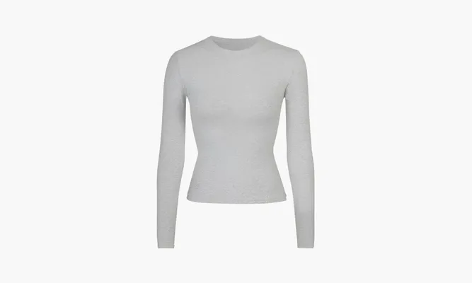 Одежда SKIMS Long Sleeve T-shirt «Grey» серый