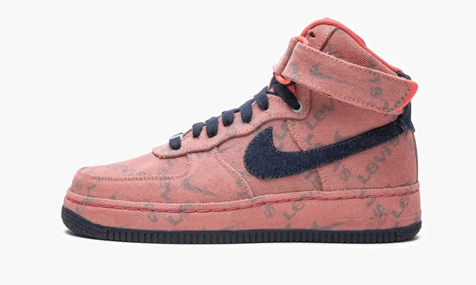 Кроссовки Air Force 1 High «Levi's Denim» красный