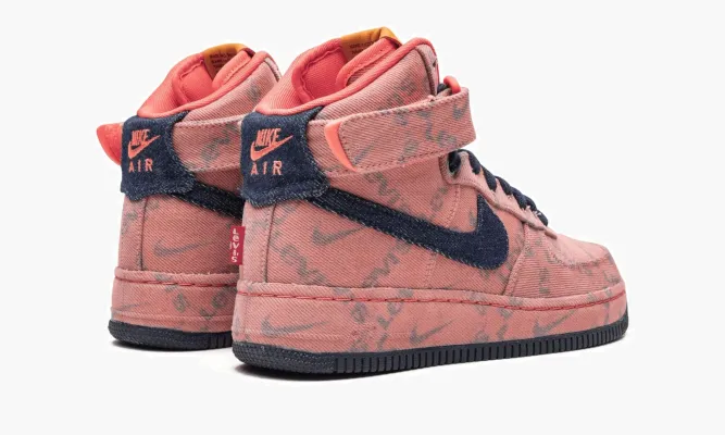 Кроссовки Air Force 1 High «Levi's Denim» красный