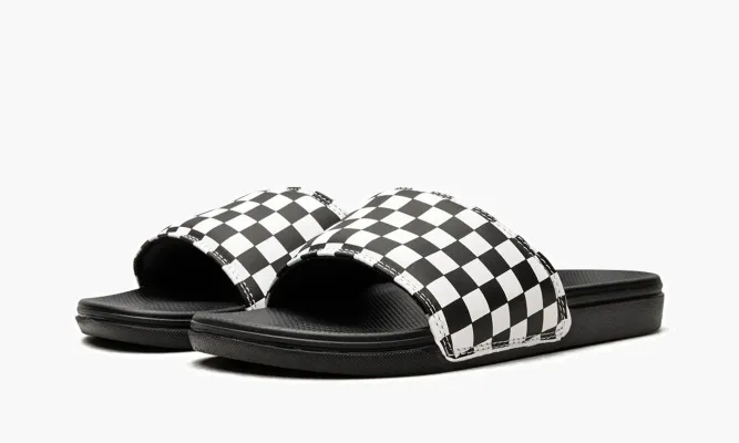 Кроссовки Vans La Costa Slide-on «Checkerboard» черный,белый