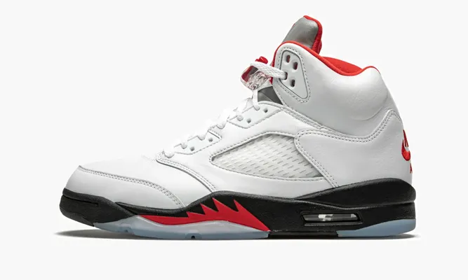 Кроссовки Air Jordan 5 Retro «Fire Red Silver Tongue 2020» белый