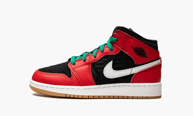 Кроссовки Air Jordan 1 Mid SE GS «Christmas» белый