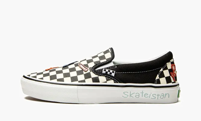 Кроссовки Vans Classic Slip-on «Skateistan» разноцветный