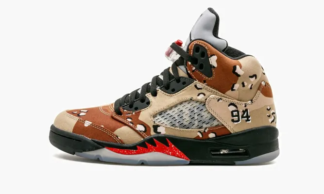 Кроссовки Air Jordan 5 Retro Supreme «Camo» бежевый